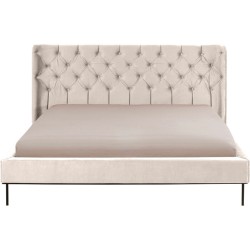 Κρεβάτι Audrey Βελούδο Μπεζ 160x200x100εκ. - Μπεζ
