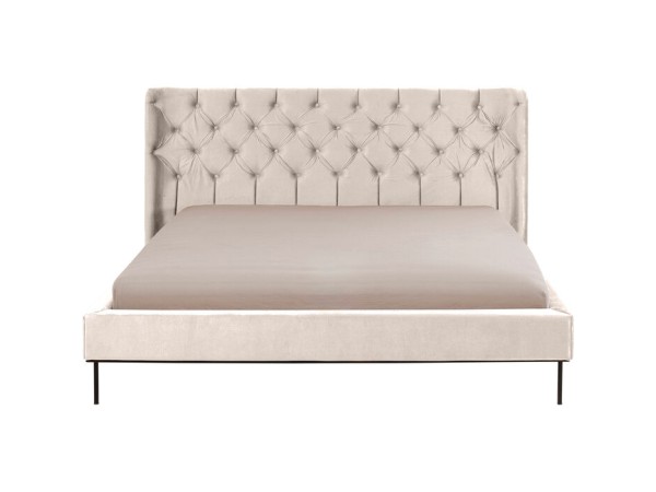Κρεβάτι Audrey Βελούδο Μπεζ 160x200x100εκ. - Μπεζ