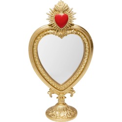 Καθρέφτης Επιτραπέζιος Flaming Heart Κεραμικός Χρυσός  36.5*9*30εκ. - Χρυσό