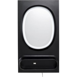 Καθρέφτης Τοίχου Aero LED Ξύλο Μαύρο 80*18.3*141εκ. - Μαύρο