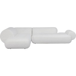 Καναπές Γωνία Αριστερή  Soft Edge Ύφασμα Λευκό 345*195*74εκ. - Λευκό