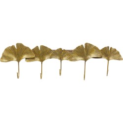 Κρεμάστρα Τοίχου Ginkgo Leaf Χρυσή 46.5*3.5*14εκ.