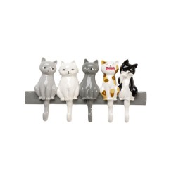 Κρεμάστρα Τοίχου Singing Cats Κεραμική Πολύχρωμη 35*4.7*17.5εκ.