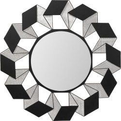 Καθρέφτης Τοίχου  Cubes Μεταλλικός Μαύρος 70*1.7*70εκ. - Μαύρο