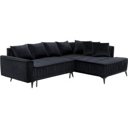 Pull Out Corner Sofa Moon Right 205x265cm - Μαύρο