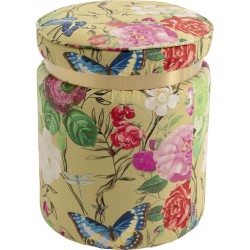 Σκαμπό  Flower Fever Βελούδο Πολύχρωμο 39*39*47εκ. - Πολύχρωμο