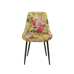 Καρέκλα East Side Flower Fever Βελούδο Πολύχρωμη 48*55*85.5εκ. - Πολύχρωμο
