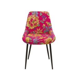Καρέκλα East Side Flower Fever Βελούδο Πολύχρωμη 48*55*85.5εκ. - Πολύχρωμο