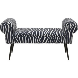 Παγκάκι Wing Zebra Βελούδο Ασπρόμαυρο 100*35*54εκ. - Ασπρόμαυρο