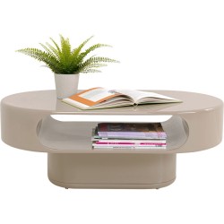 Τραπέζι Μέσης Glossy Ξύλο Μπεζ  100*60*38εκ. - Μπεζ
