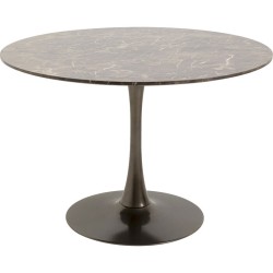 Τραπέζι High Society MDF Όψη Μαρμάρου Γκρι/Καφέ  110*110*72εκ. - Καφέ