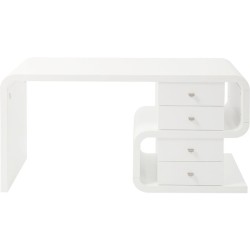 Γραφείο White Club Snake Λευκό 70x150x76εκ - Λευκό