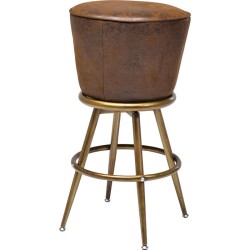 Σκαμπό Bar Lady-Rock Vintage Ύφασμα Καφέ 48x48x74εκ - Καφέ