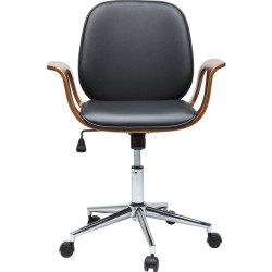 Καρέκλα γραφείου Patron Walnut Καφέ 66,5x56x101 εκ - Μαύρο