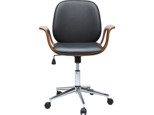 Καρέκλα γραφείου Patron Walnut Καφέ 66,5x56x101 εκ - Μαύρο