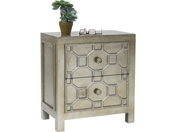 Κομοδίνο Alhambra Ξύλο Ασημί 58.5x37.5x65εκ - Ασημί Κομοδίνο Alhambra Ξύλο Ασημί 58.5x37.5x65εκ - Ασημί