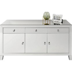 Μπουφές Luxury Γυαλί Καθρέφτης  140.5x45x77εκ - Ασημί