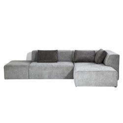 Καναπές Γωνία Infinity Chenille Ottomane Δεξιός Γκρι 302x182x70εκ - Γκρι