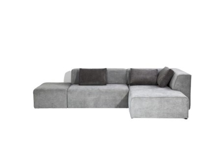 Καναπές Γωνία Infinity Chenille Ottomane Δεξιός Γκρι 302x182x70εκ - Γκρι