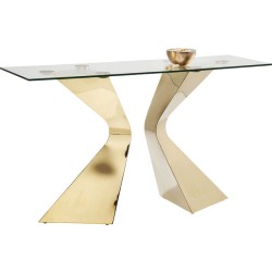 Κονσόλα Gloria Γυαλί Χρυσή 140x45x82εκ - Χρυσό