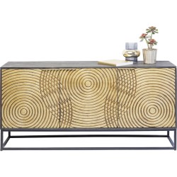 Μπουφές Circulo Μαύρο-Μπεζ  160x40x80εκ - Χρυσό