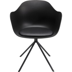 Καρέκλα Bel Air Δερματίνη  Μαύρο 58x52.2x77.5εκ - Μαύρο