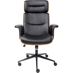 Καρέκλα Γραφείου Check Out Δερματίνη Μαύρη 75x75x118εκ - Μαύρο