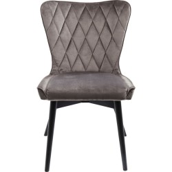 Καρέκλα Black Marshall Βελούδο Γκρι 57x60x89εκ - Γκρι