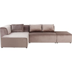 Καναπές Γωνία Infinity Velvet Αριστερός Μπεζ-Γκρι 302x182x70εκ - Γκρι