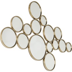 Καθρέφτης Τοίχου Bubbles Μεταλλικός Χρυσός  138x2x93εκ - Χρυσό