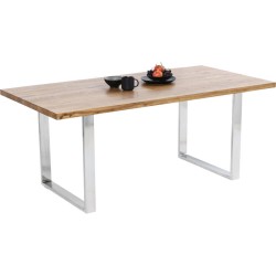 Τραπέζι Jackie Δρυς  Ασημί 160x80x76εκ - Ασημί