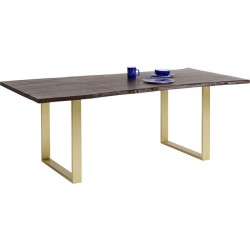 Τραπέζι Harmony Ακακία Σκούρο Καφέ-Χρυσό   180x90x76εκ - Χρυσό