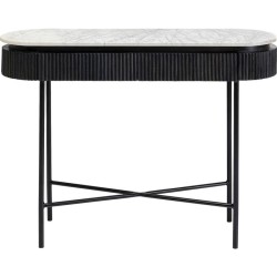 Κονσόλα Glenn Μάρμαρο Λευκό  100x32x80εκ - Μαύρο