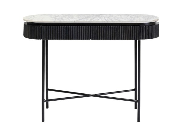 Κονσόλα Glenn Μάρμαρο Λευκό  100x32x80εκ - Μαύρο