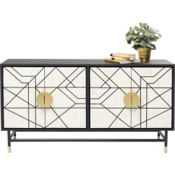 Μπουφές Credenza Ξύλο Μαύρο 150x40x80εκ - Μαύρο
