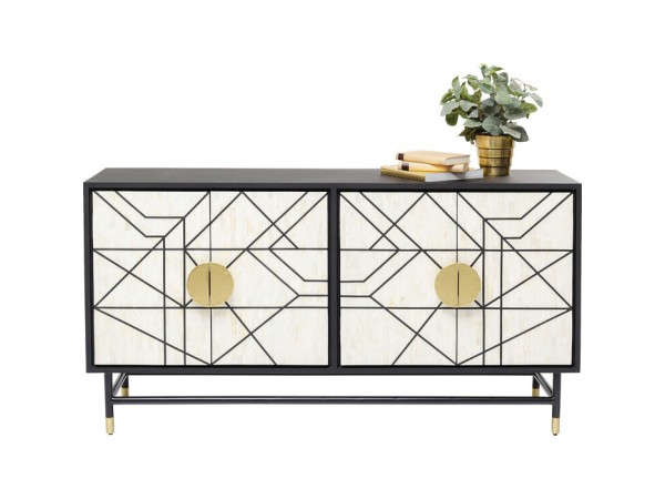 Μπουφές Credenza Ξύλο Μαύρο 150x40x80εκ - Μαύρο Μπουφές Credenza Ξύλο Μαύρο 150x40x80εκ - Μαύρο