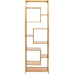 Ραφιέρα Loft Γυαλί-Μέταλλο Χρυσό 60x195εκ. 60x30x195εκ - Χρυσό