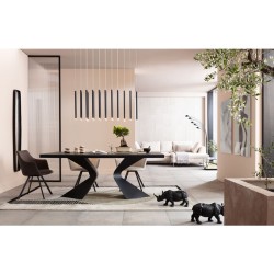 Τραπέζι Gloria Black Κεραμικό  200x100x75εκ - Μαύρο