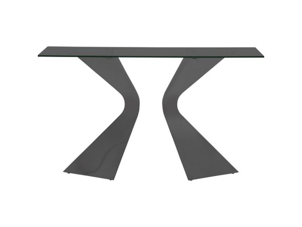 Κονσόλα Gloria Γυάλινη  Μαύρη  140x45x81εκ - Μαύρο