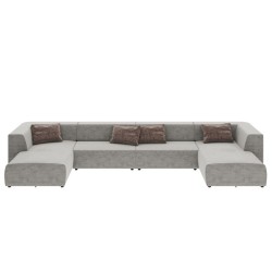 Πολυμορφικός Καναπές Σε Σχήμα Π Infinity Malibu Γκρι 434x182x70εκ - Γκρι