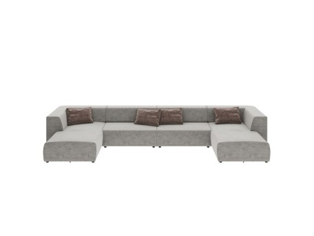 Πολυμορφικός Καναπές Σε Σχήμα Π Infinity Malibu Γκρι 434x182x70εκ - Γκρι