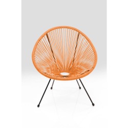 Πολυθρόνα Acapulco Πορτοκαλί 73x78x85εκ - Μαύρο