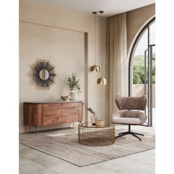 Μπουφές Grace  Μάρμαρο Λευκό  160x45x78 εκ - Καφέ