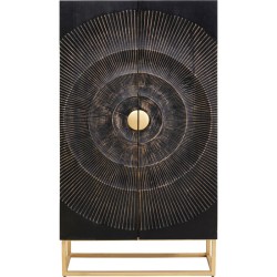 Ντουλάπι Madeira Μασίφ Ξύλο  76x30x140εκ - Μαύρο