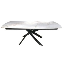 Επεκτεινόμενο Τραπέζι Twist Λευκό 120x90x76 εκ. - Μαύρο
