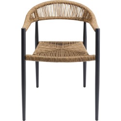 Καρέκλα Palma Με Μπράτσα Καφέ/Μαύρη 56x59x78,5 εκ. - Μπεζ