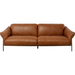 Καναπές Napa Διθέσιος Δερμάτινος Καφέ 226x89x76 εκ. - Καφέ