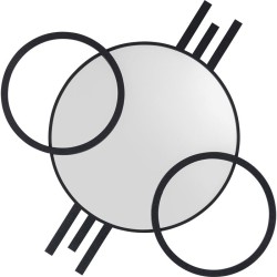 Καθρέφτης Τοίχου Triple Circle Μεταλλικός  Μαύρος  65x6,5x119 εκ. - Μαύρο