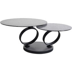 Τραπέζι Μέσης Beverly Bubble Γυαλί Μαύρο  133x80x43εκ. - Μαύρο