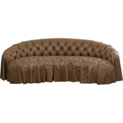 Καναπές Διθέσιος Drapes Δέρμα Καφέ 226x116x74εκ. - Καφέ